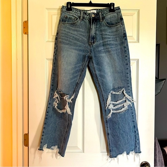 VERVET BY FLYING MONKEY Denim - VERVET BY FLYING MONKEY Distressed Blue Jeans
